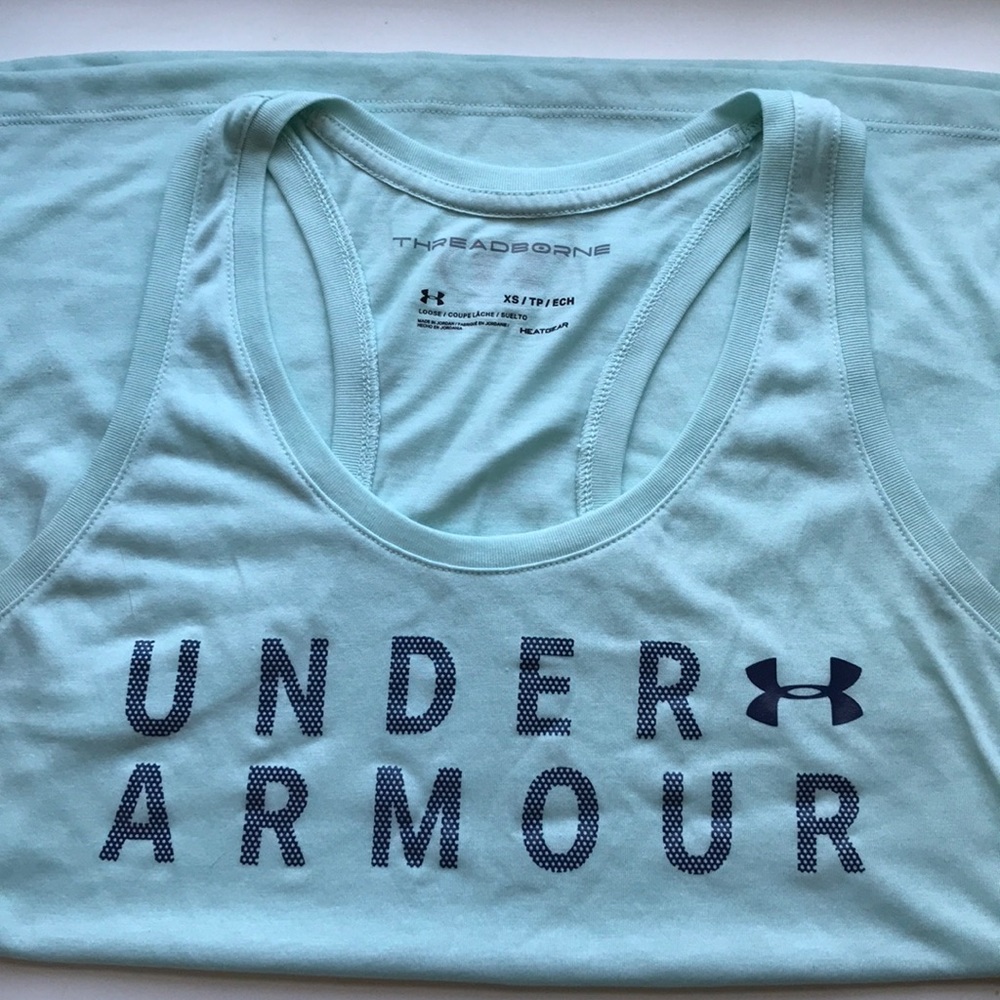 mint green UA racerback tank